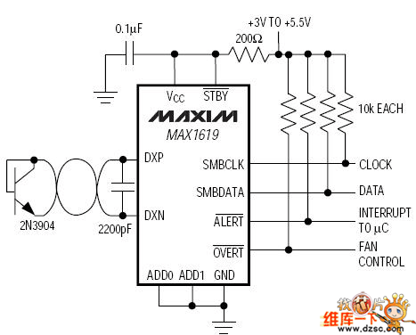 MAX1619应用电路图