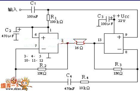 LM378 btl电路应用电路图