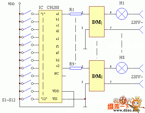 多敏固态控制器光电输入端电路工作原理图