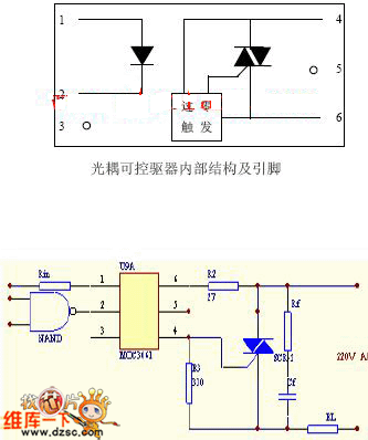 双向可控硅过零电压触发驱动电路图(MOC3040应用电路)