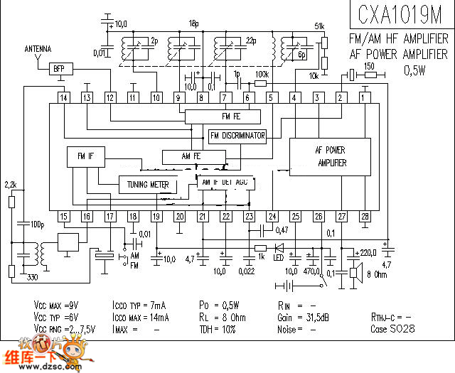 CXA1019M应用电路图