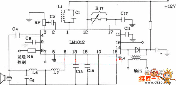 超声波芯片lm1812应用电路图