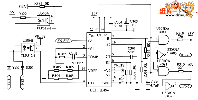 TL494 PWM脉宽调制电路图