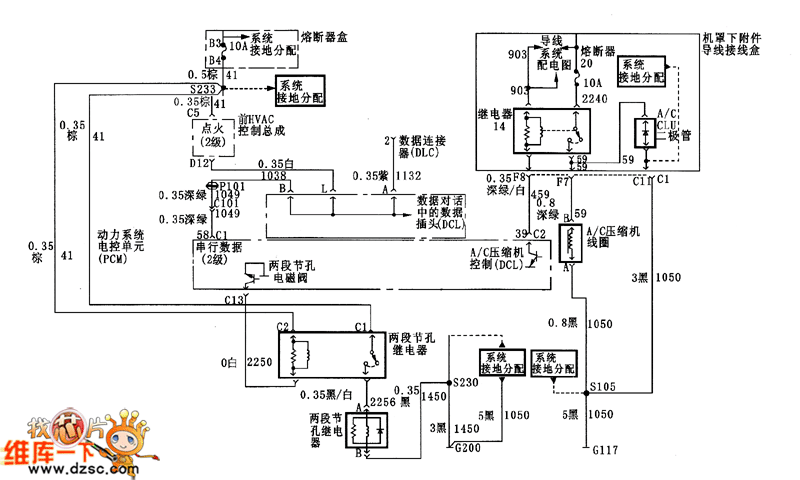 空调前后控制总成和环境温度控制电路图