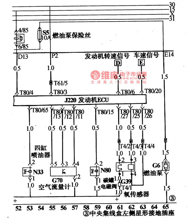 10年普桑发动机电路图图片