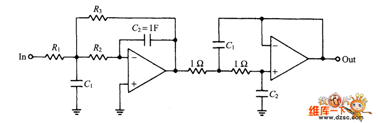 4阶贝塞尔低通滤波器电路图
