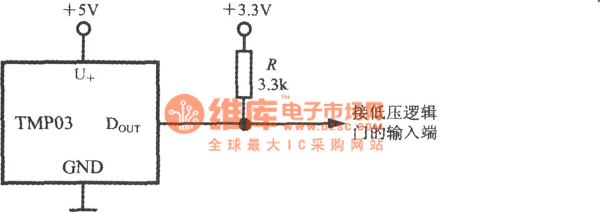 由智能温度传感器TMP03构成的低电压逻辑电路