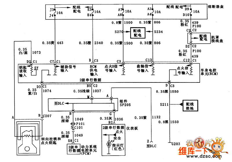 君威防盗系统电路图