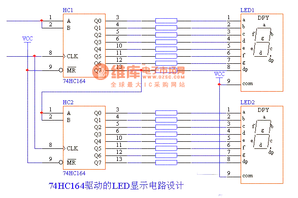 LED-74HC164驱动的LED显示电路设计