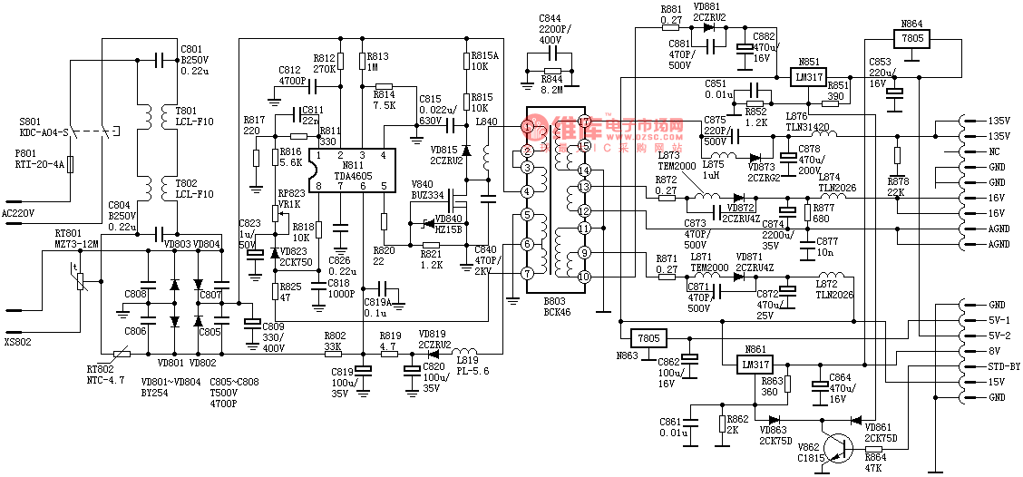 长虹CH-10电源电路图