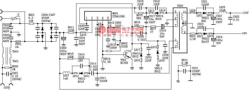 STR41090电源电路图
