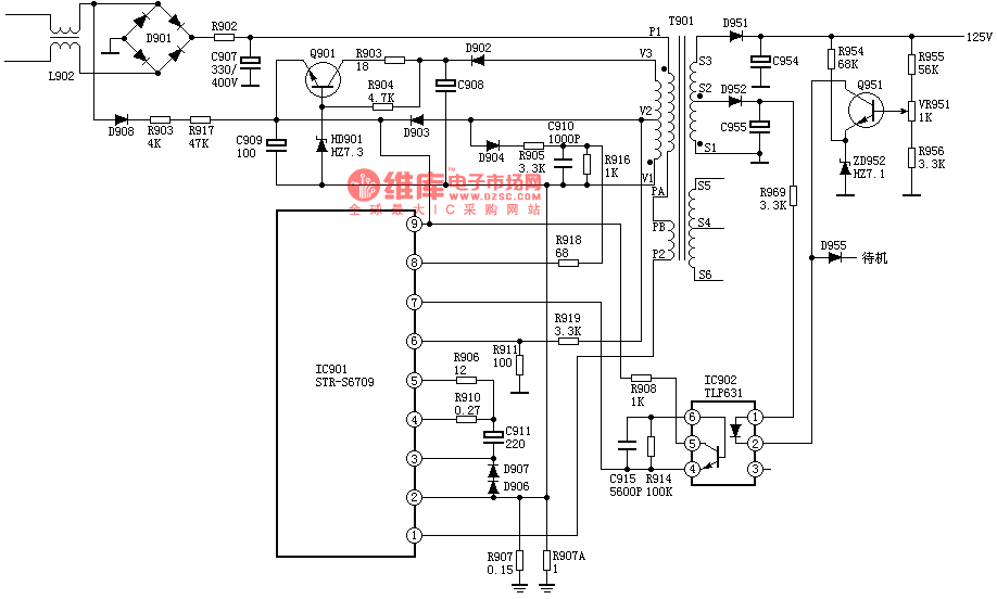 日立A1PM8C电源电路图
