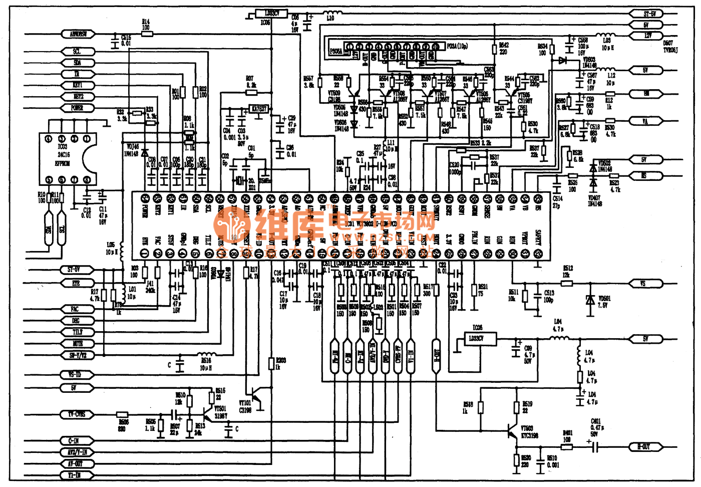 VCT3802　CPU、VCD单片小信号处理集成电路图