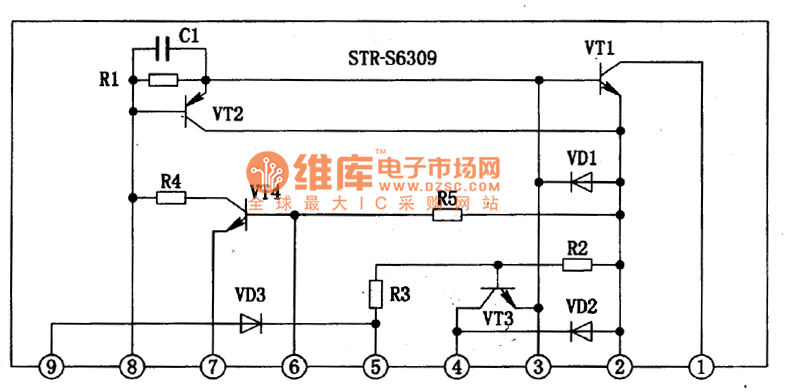 STR一S6309 厚膜开关电源集成电路图