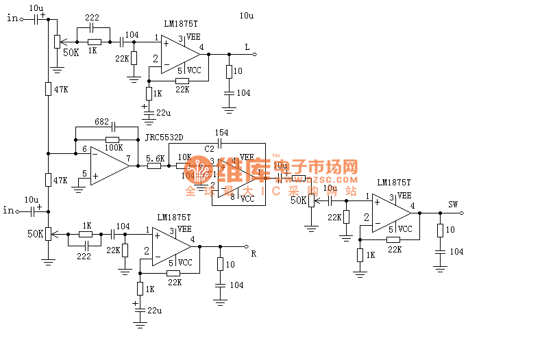 多媒体有源音箱电路
