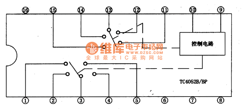 TC4052B/BP集成块的内电路方框图