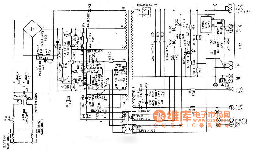 LQ-1600K打印机电源电路图