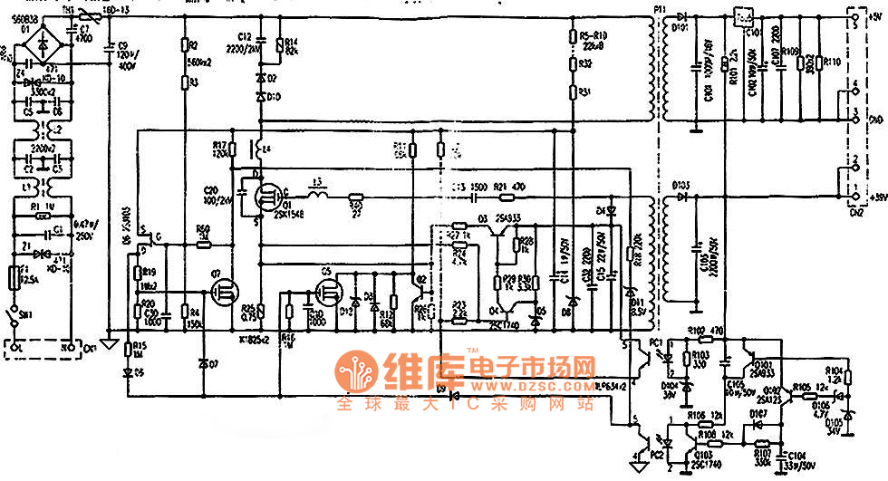 松下KX-P1121打印机电源电路图