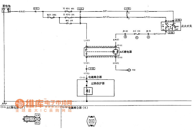 M6轿车AC压缩机控制电路图
