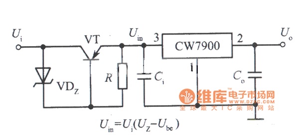 高输入电压集成稳压电源电路之一电路图