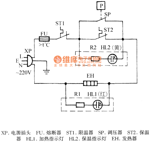 东明YB40A YB50A YB60A 保温式自动电压力锅电路图