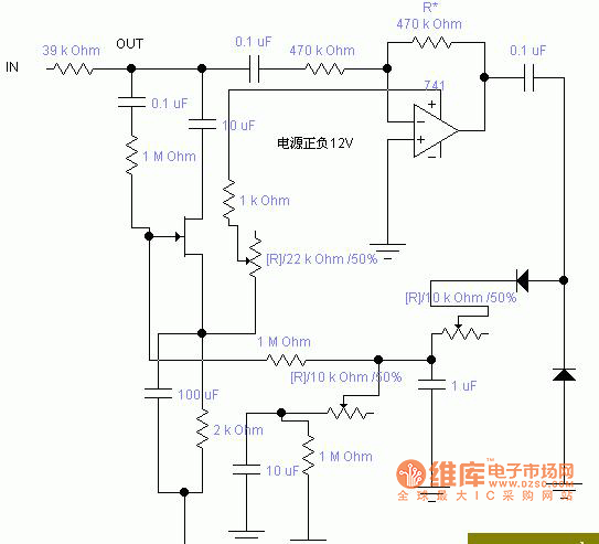 模拟压限器电路原理电路图