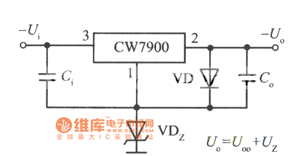 高输出电压集成稳压电源电路之二电路图