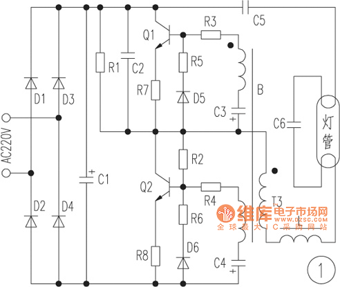 电子节能灯电路图及维修