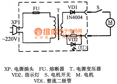 锐兴牌QPL-33型修发器电路图