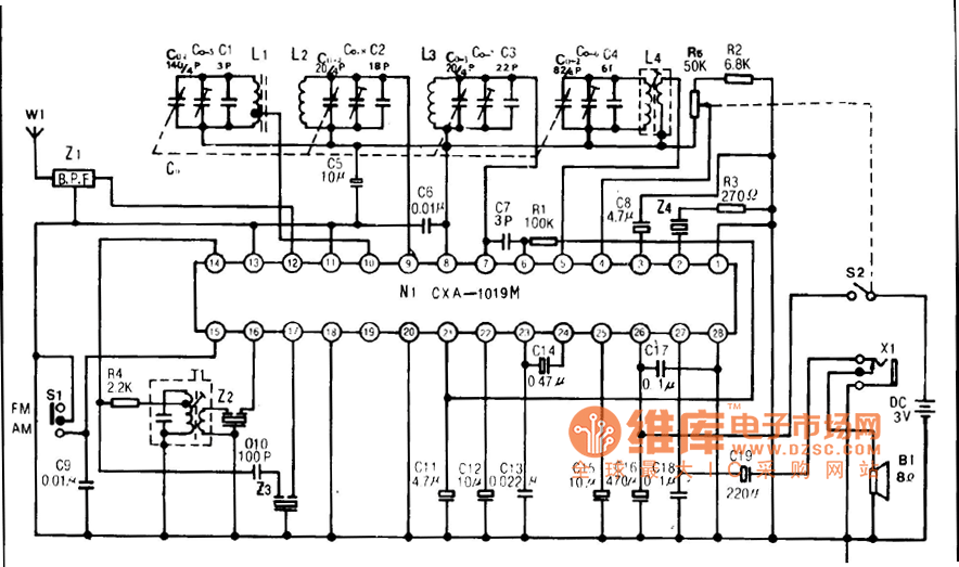 飞达PR—611C FM/AM收音机原理图