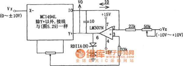 MC1494和LM307构成的除法电路图