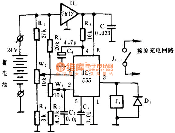 不间断电源蓄电池电压监控器电路图