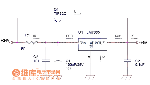 稳压器扩流电路图