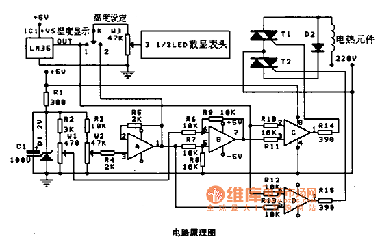 有简单人工智能的温度控制电路图