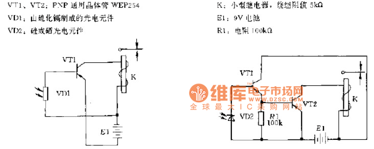 光控继电器电路图