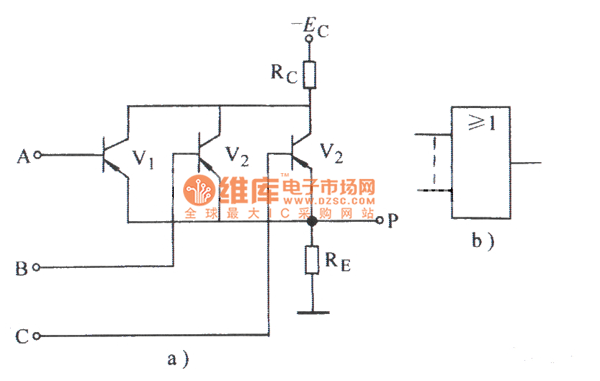 晶体管或门电路图