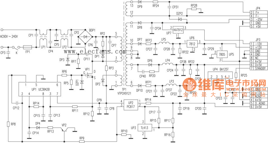 uc3842开关电源电路图