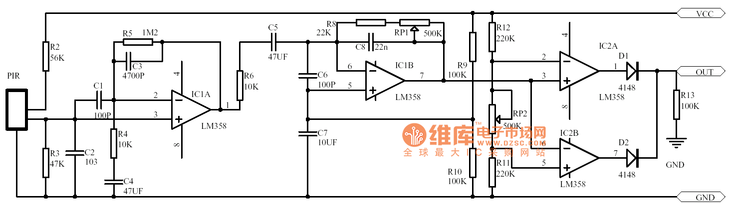 上海尼赛拉人体红外传感器电路图