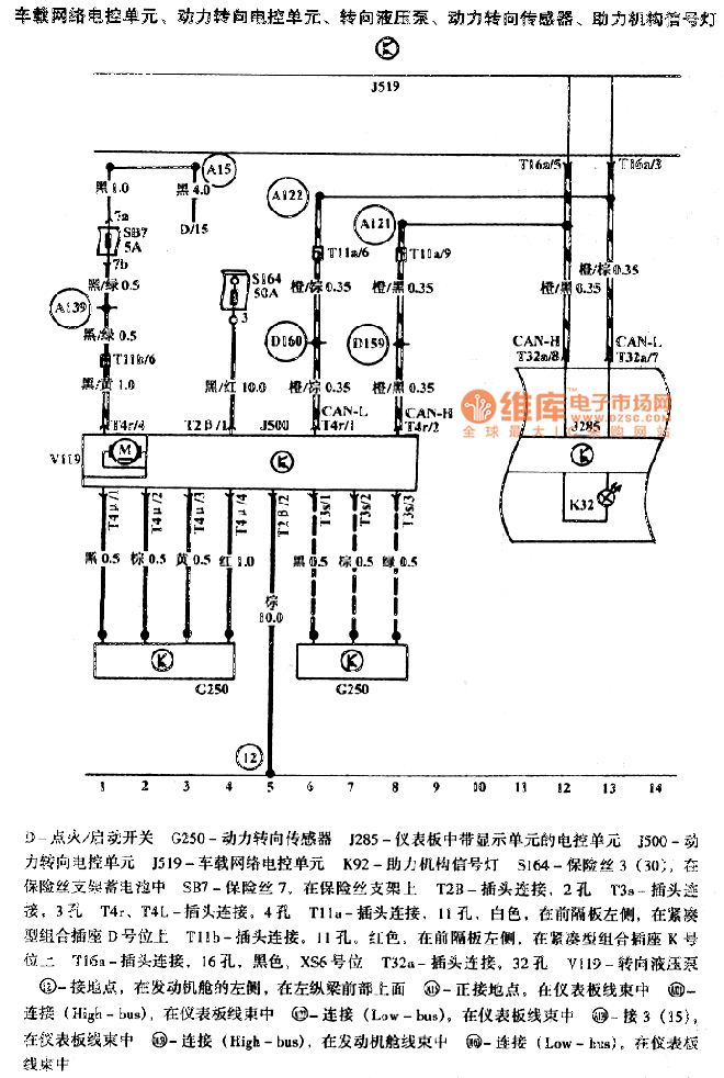 波罗动力转向系统电路图