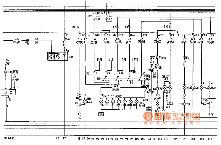 桑塔纳2000系列轿车其他电气系统电路图4