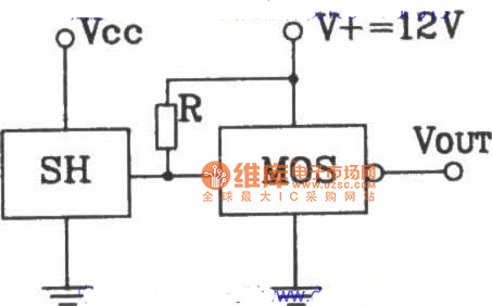SH型霍尔开与MOS电路连接输出接口电路图