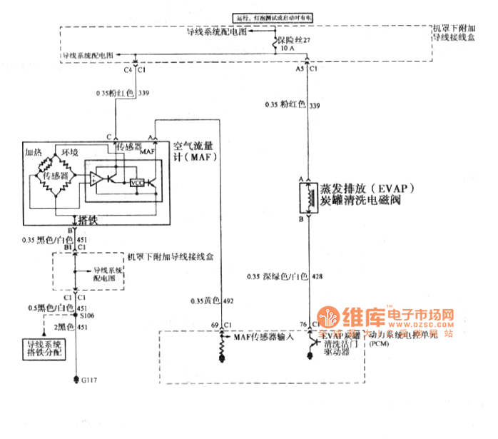 别克/GL8空气流量计及蒸发排放电路图
