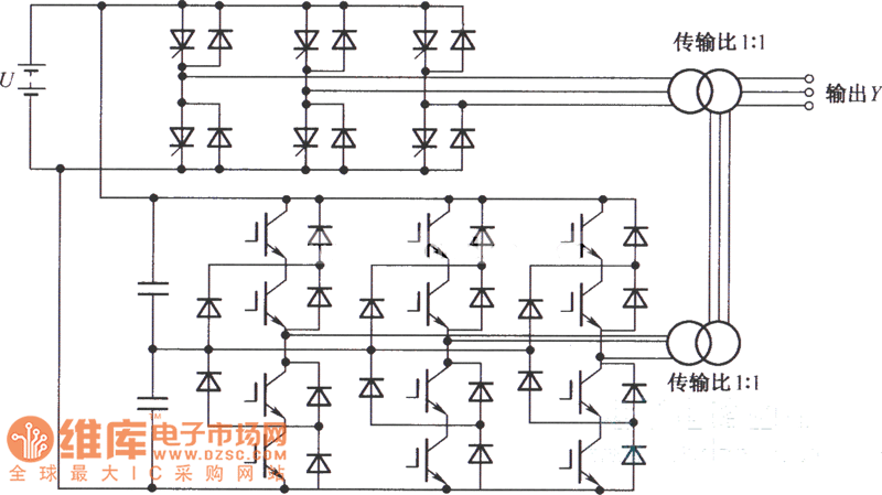 组合型混合多电平变换电路的拓扑结构电路图