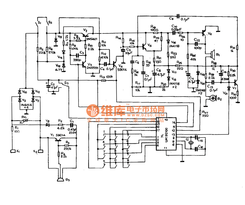 HA301P/T型电话机电路图