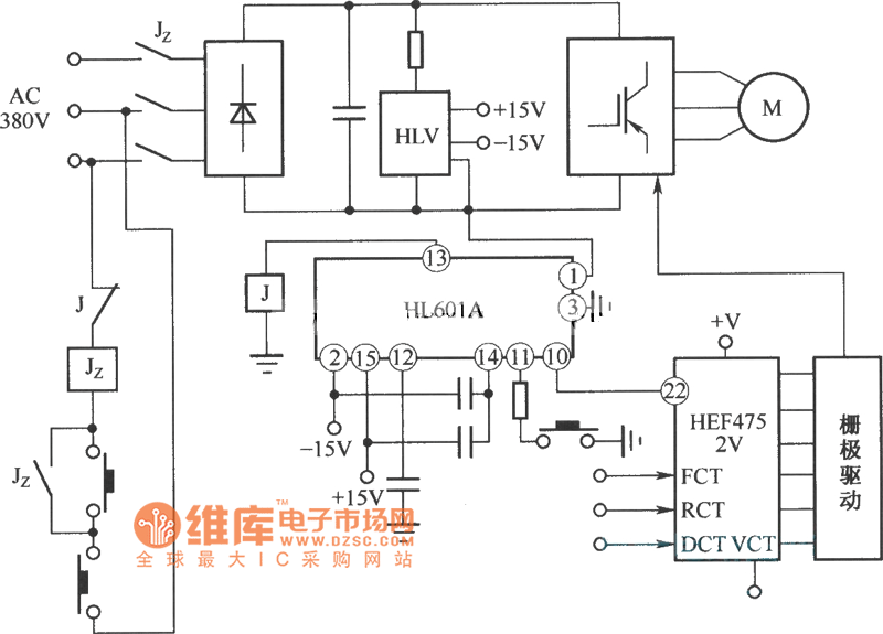 变频调速系统中的应用电路图
