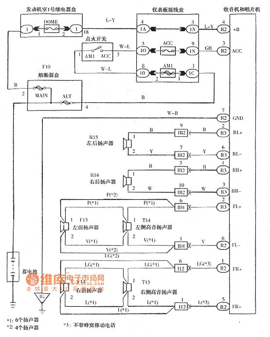 威驰音响系统电路图