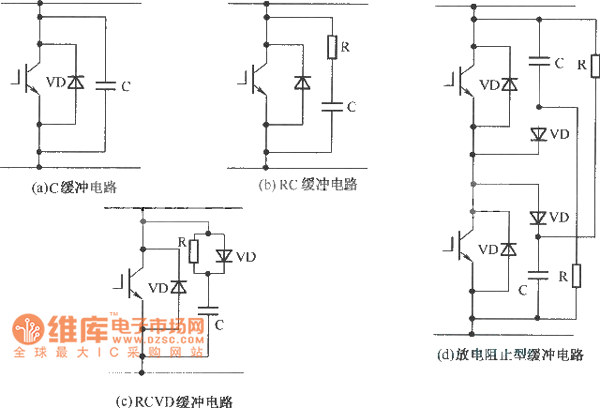 IGBT开关过程中的过电压缓冲保护电路图