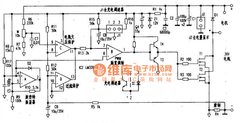电动车简易控制器电路图