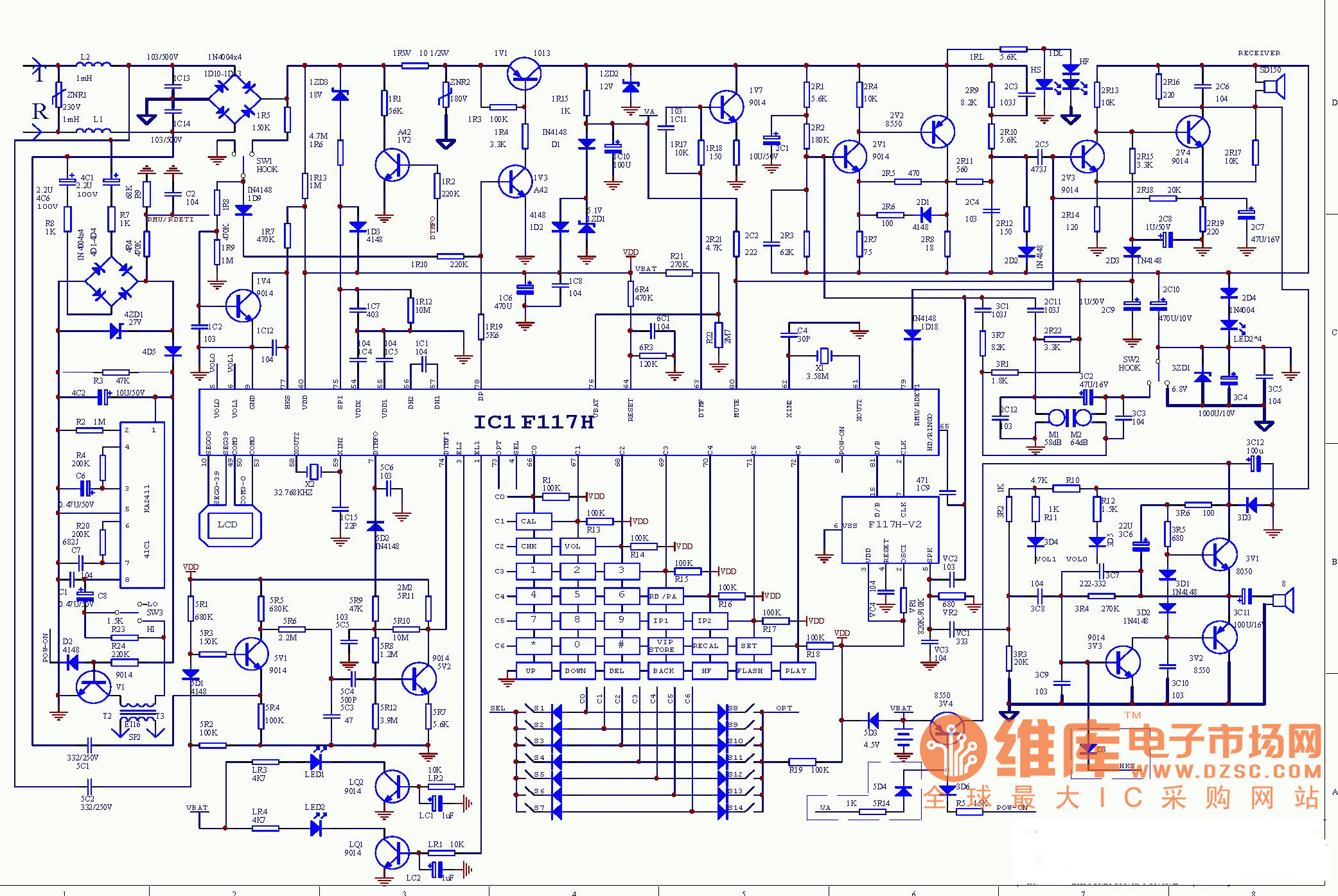 电话机叉簧开关原理图图片