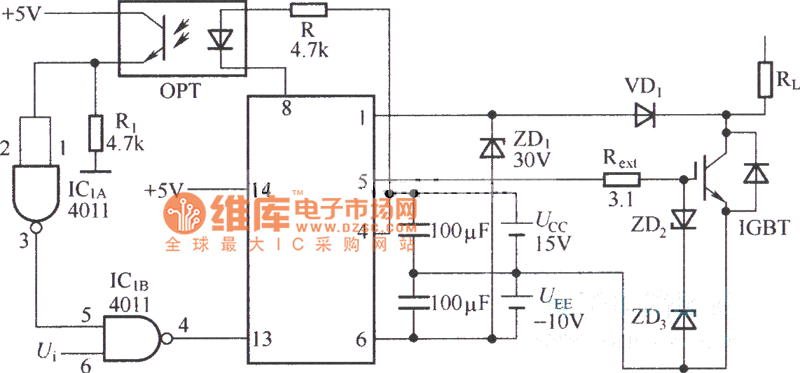 M57962L的典型应用实例电路图
